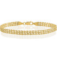 thumbnail image 1 of 14K Solid Yellow Gold 4.5mm Wide Triple Rope Chain Bracelet, 1 of 6
