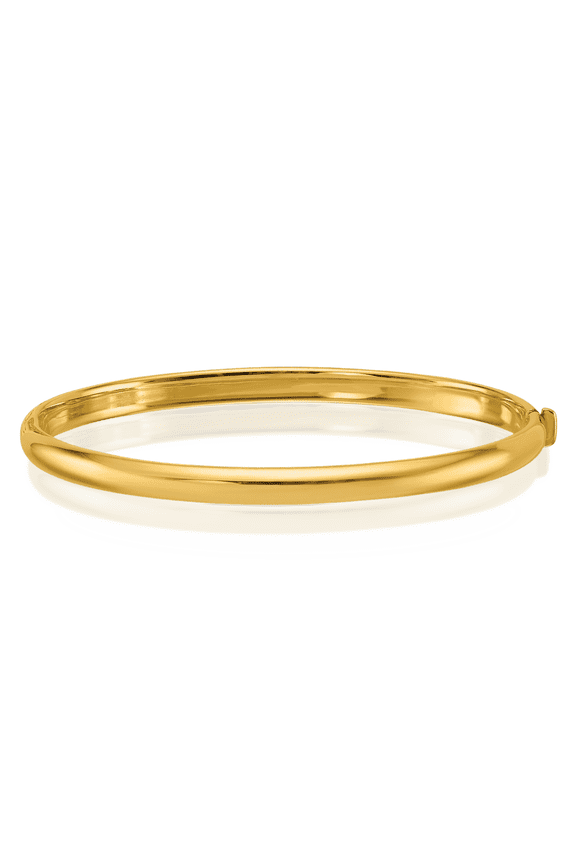 14K Solid Yellow Gold 4.7mm Hinged Bangle Bracelet