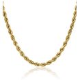 thumbnail image 1 of 14K Solid Yellow Gold 4.9mm Rope Chain Twisted Link Necklace, 1 of 4