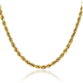 thumbnail image 1 of 14K Solid Yellow Gold 4mm Rope Chain Twisted Link Necklace, 1 of 5