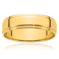 thumbnail image 1 of 14K Solid Yellow Gold 6mm Step Edge Plain Classic Wedding Band Ring, 1 of 13