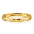 thumbnail image 1 of 14K Solid Yellow Gold 7.90mm Florentine Hinged Bangle Bracelet, 1 of 4