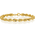 thumbnail image 1 of 14K Solid Yellow Gold 7mm Rope Chain Bracelet, 1 of 5