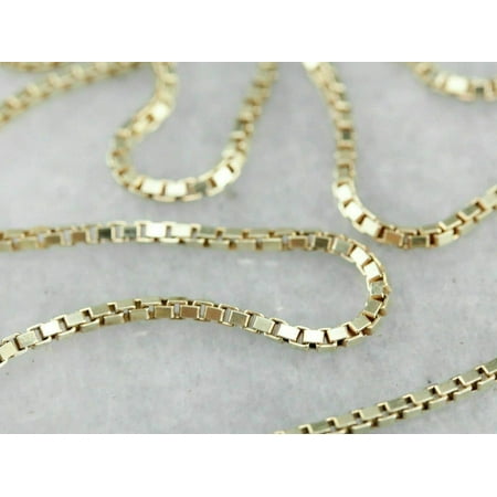 14K Solid Yellow Gold Box Necklace Real Gold Chain Lobster Lock