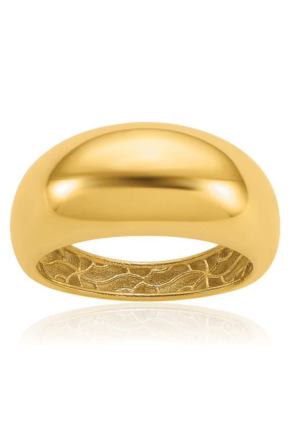 14K Solid Yellow Gold Chunky Dome Statement Ring