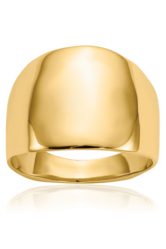 14K Solid Yellow Gold Chunky Dome Statement Ring