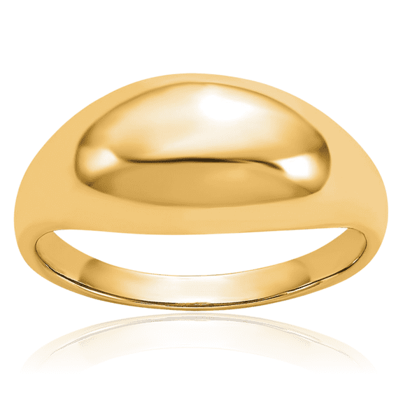14K Solid Yellow Gold Chunky Dome Statement Ring