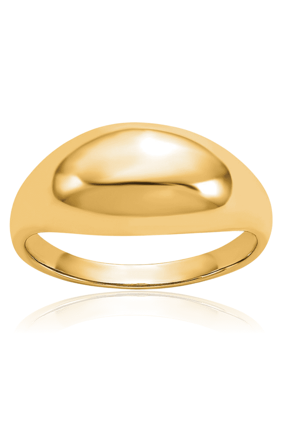 14K Solid Yellow Gold Chunky Dome Statement Ring