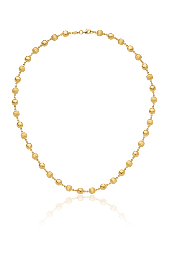 14K Solid Yellow Gold Circle Round Chain Necklace