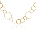 thumbnail image 1 of 14K Solid Yellow Gold Combo Circle Round Geometric Chain Necklace, 1 of 3