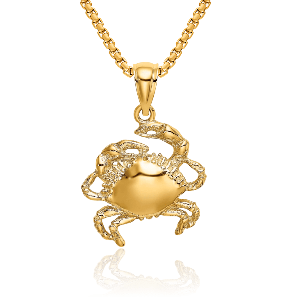 Gumbo Chain 14K Solid Yellow Gold Crab Claw Necklace Chain Pendant Charm - Walmart.com