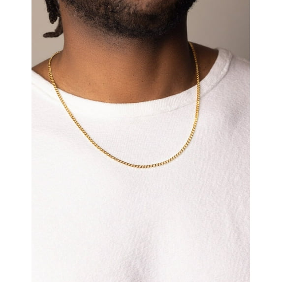 14K Solid Yellow Gold Cuban 2.5mm Chain Necklace 16" 18" 20" 22" 24" 26" 30"