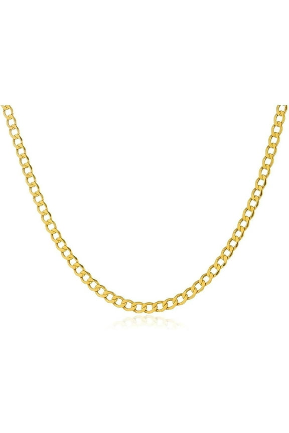 14K Solid Yellow Gold Cuban Necklace Chain 2.00mm 16'' Through 30" Round Curb Link GUARANTEED 14K PURE GOLD Men Woman 14kt Gold Cuban Chain