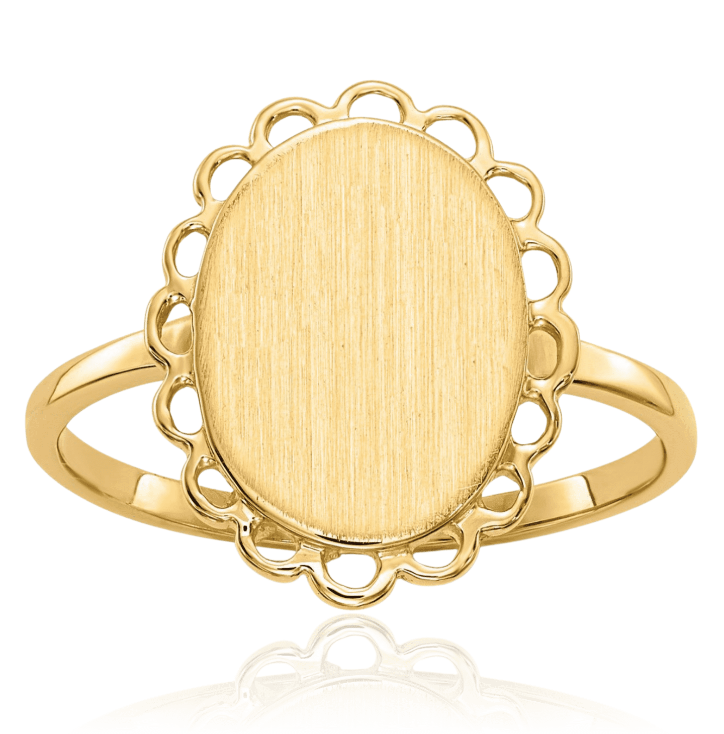 14K Solid Yellow Gold Custom Engraved Signet Ring Handmade Personalized ...