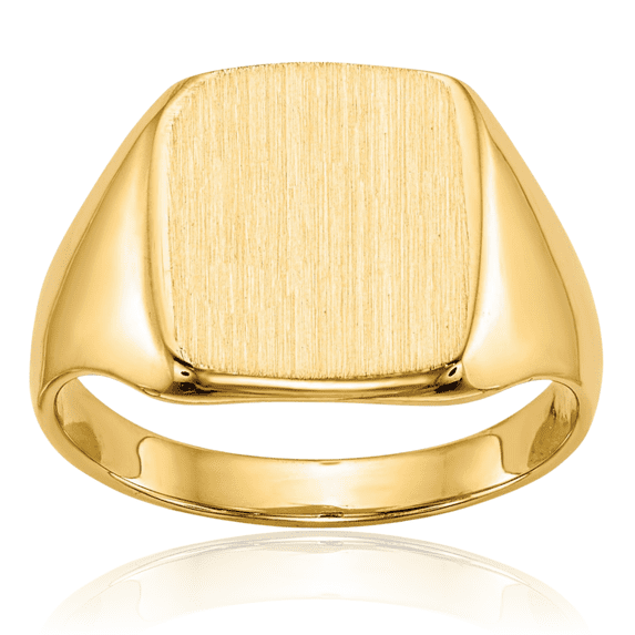 14K Solid Yellow Gold Custom Engraved Signet Ring Handmade Personalized Monogram Initial Letter Band