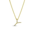 thumbnail image 1 of 14K Solid Yellow Gold Diamond 'Y' Initial Letter Pendant Necklace, 1 of 3