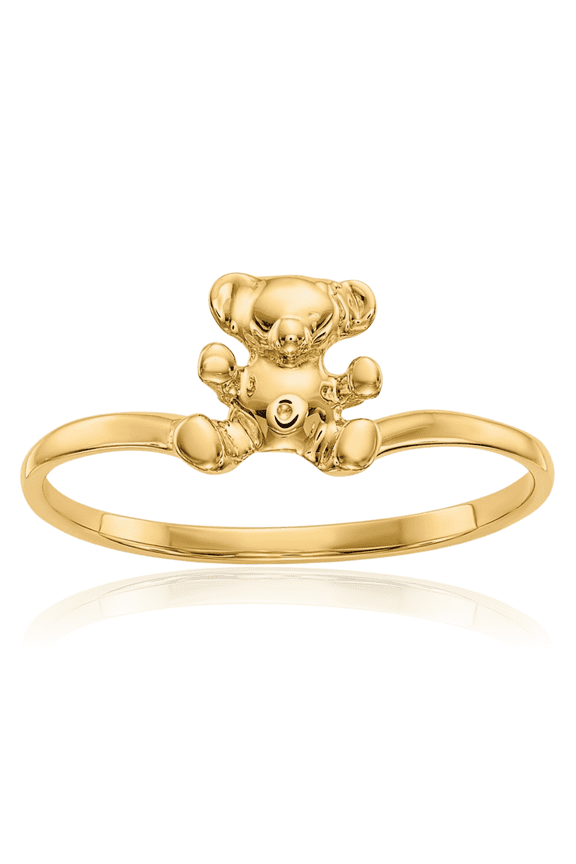 14K Solid Yellow Gold Gummy Teddy Bear Ring