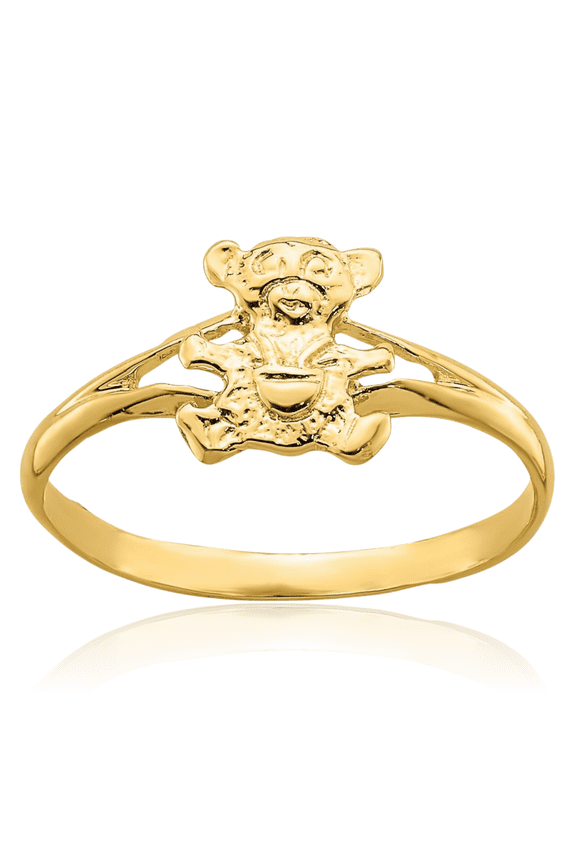 14K Solid Yellow Gold Gummy Teddy Bear Ring