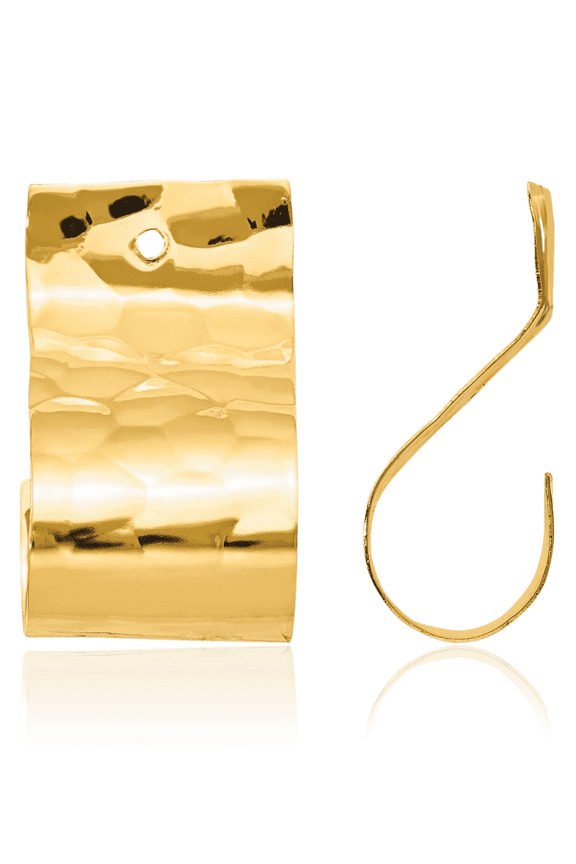 14K Solid Yellow Gold Hammered Earring Jackets for Studs