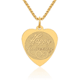 thumbnail image 1 of 14K Solid Yellow Gold Happy Anniversary Heart Necklace Love Pendant Charm with chain 18inch, 1 of 7
