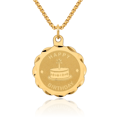 thumbnail image 1 of 14K Solid Yellow Gold Happy Birthday Necklace Chain Pendant Charm, 1 of 8