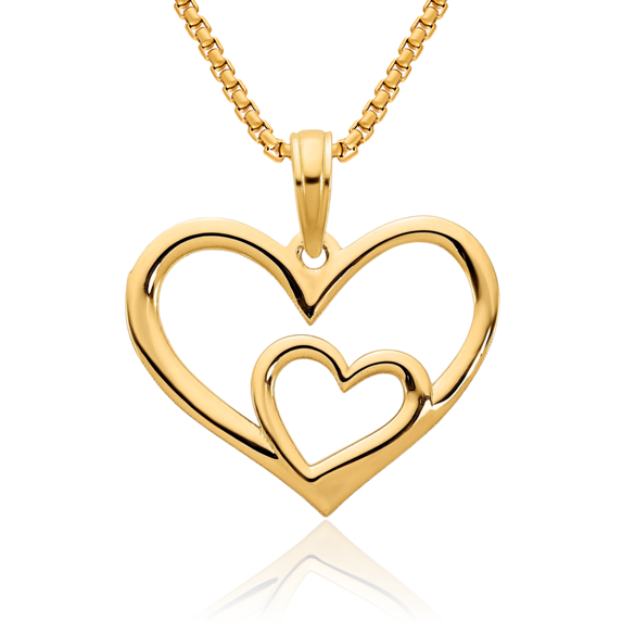 14K Solid Yellow Gold Heart Paperclip Link Chain Bracelet - Love Charm, Hand Stamped, Lifetime Warranty
