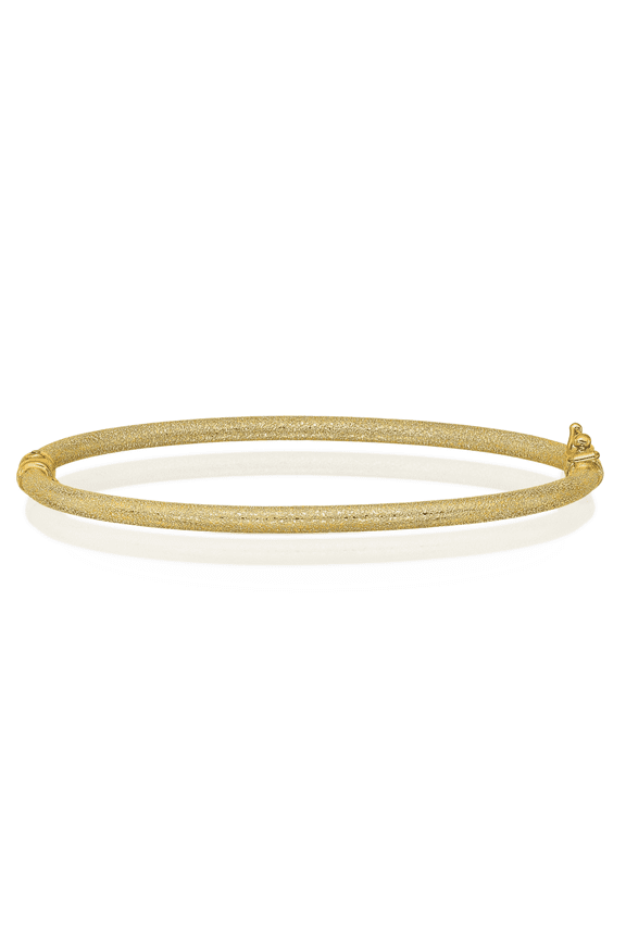 14K Solid Yellow Gold Hinged Bangle Bracelet