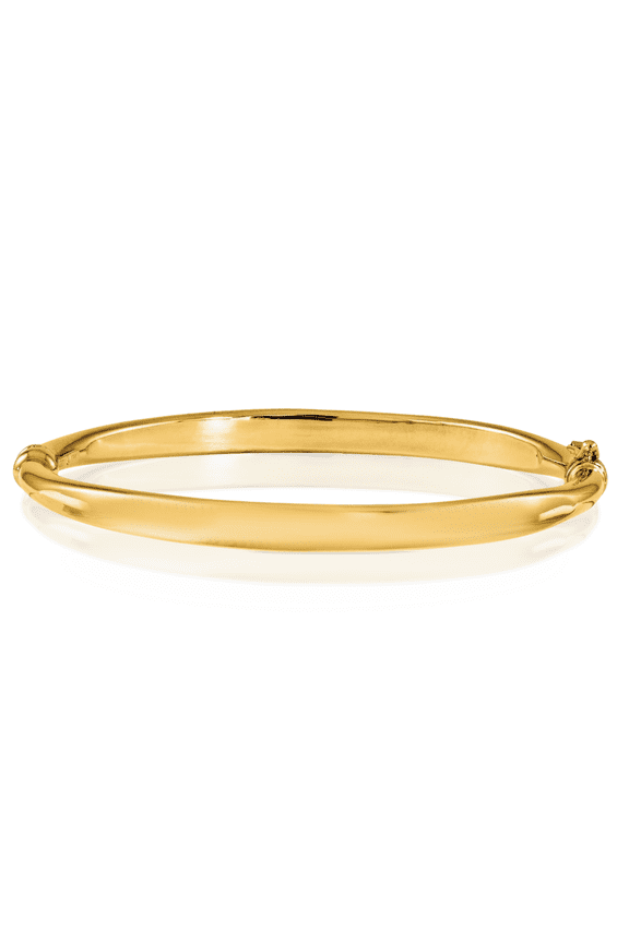 14K Solid Yellow Gold Hinged Bangle Bracelet