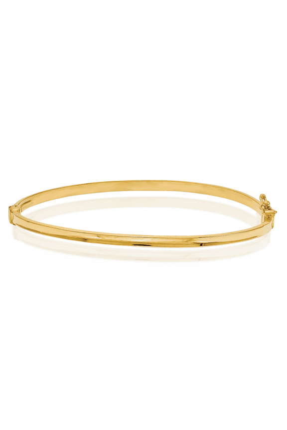 14K Solid Yellow Gold Hinged Bangle Bracelet
