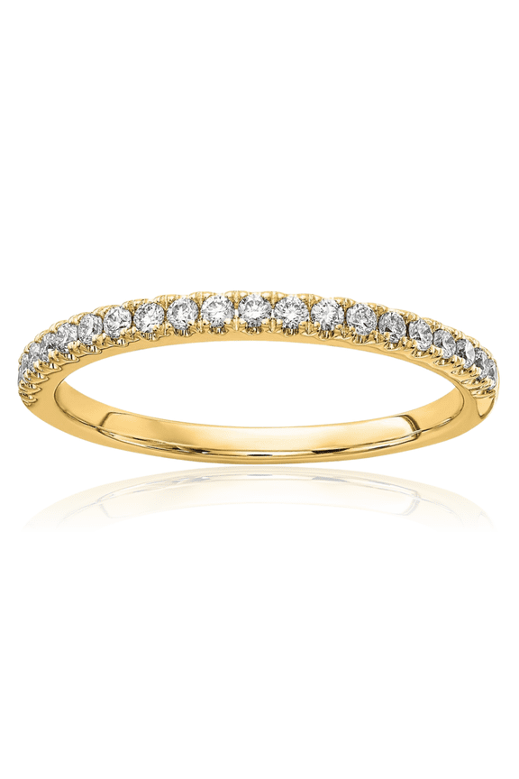 14K Solid Yellow Gold Lab Diamond Anniversary Ring Eternity Wedding Band Bridal Jewelry