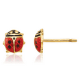 thumbnail image 1 of 14K Solid Yellow Gold Ladybug Studs Earrings, 1 of 10