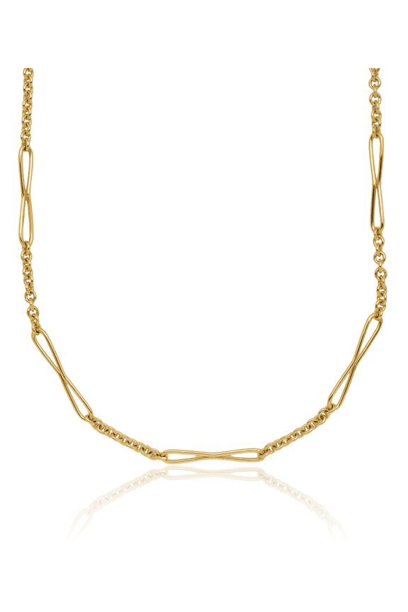 14K Solid Yellow Gold Link Necklace Chain