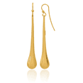thumbnail image 1 of 14K Solid Yellow Gold Long Teardrop Shephard Hook Drop Dangle Earrings, 1 of 9