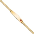 thumbnail image 1 of 14K Solid Yellow Gold Medical Alert Curb Link Name Bar Identification ID Bracelet, 1 of 4