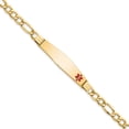 thumbnail image 1 of 14K Solid Yellow Gold Medical Alert Figaro Link Name Bar Identification ID Bracelet, 1 of 4