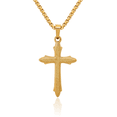 thumbnail image 1 of 14K Solid Yellow Gold Passion Holy Cross Necklace Religious Chain Pendant Jesus Christ Charm, 1 of 13