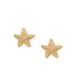 thumbnail image 1 of 14K Solid Yellow Gold Star Fish Post Stud Earrings, 1 of 3