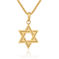thumbnail image 1 of 14K Solid Yellow Gold Star of David Jewish Magen Necklace Judaica Religious Chain Pendant Israel Charm with chain 24inch, 1 of 11