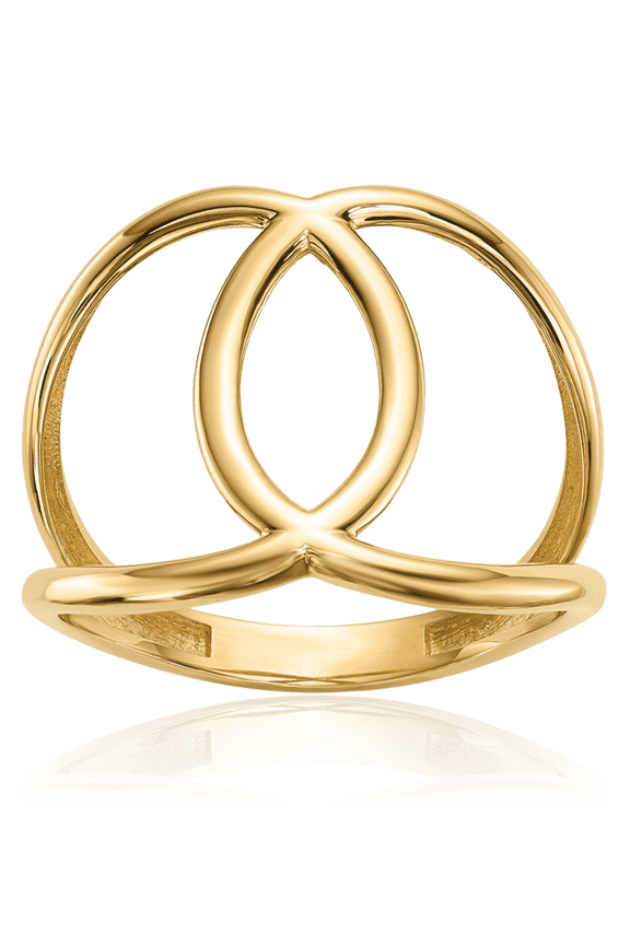 14K Solid Yellow Gold Statement Ring