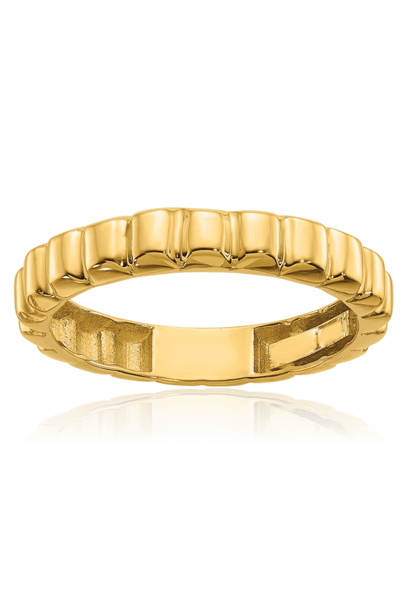 14K Solid Yellow Gold Statement Ring