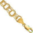 thumbnail image 1 of 14K Solid Yellow Gold Triple Link Chain Charm Bracelet, 1 of 3