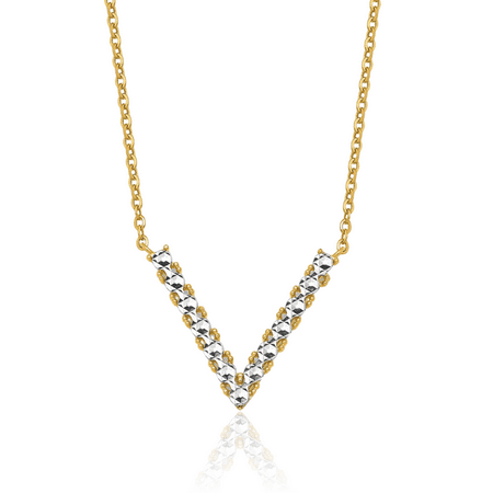 14K Solid Yellow Gold V Necklace Chain