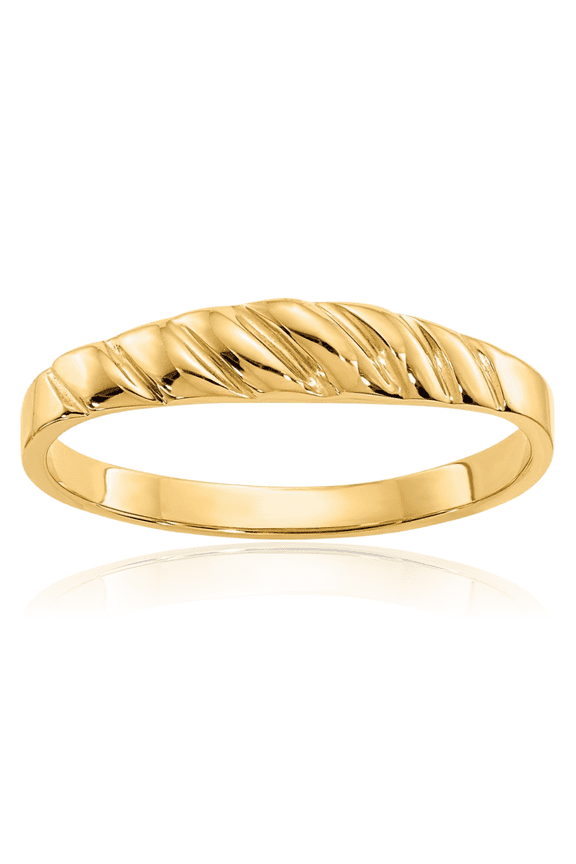 14K Solid Yellow Gold Valley Chunky Dome Statement Ring