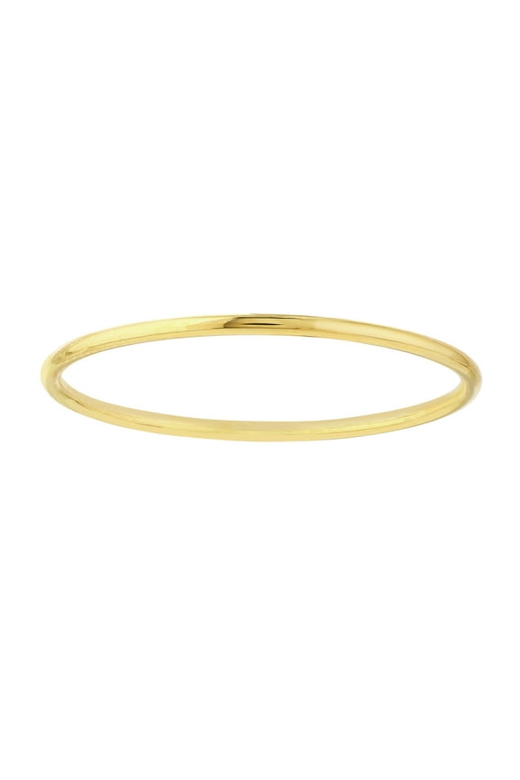 14K Solid Yellow Gold Women's 1mm Round Wire Stackable Ring, Size 8