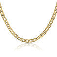 thumbnail image 1 of 14K Solid Yellow gold-plated 4.5mm Concave Anchor Mariner Link Chain Necklace, 1 of 5