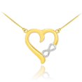 thumbnail image 1 of 14K TWO-TONE GOLD INFINITY HEART DIAMOND NECKLACE :  18", 1 of 1