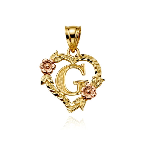 14K TWO-TONED (Yellow and Rose) Gold Letter 