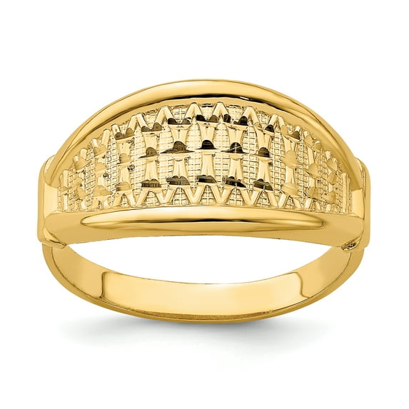 14K Tapered Diamond-Cut Pattern Ring K4614