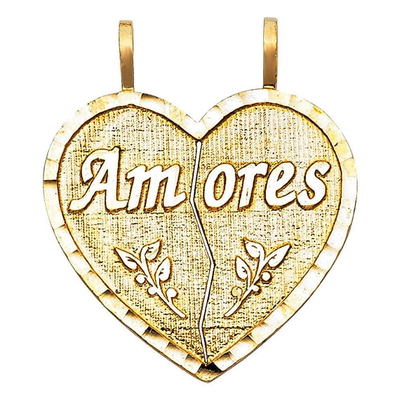 14K Teamo Heart 2 Piece Pendant