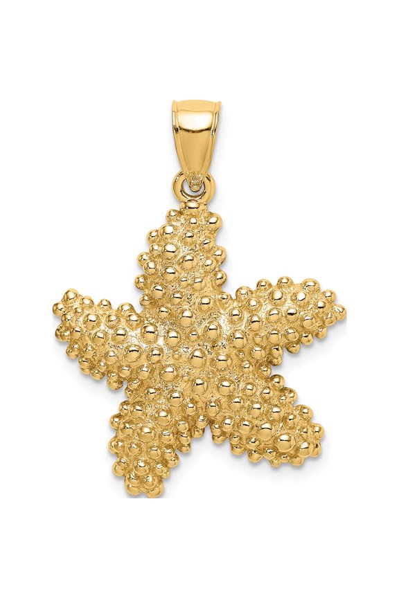 14K Textured Starfish Charm Yellow Gold Material Stunning Timeless Luxury Perfect for adding elegance to any outfit